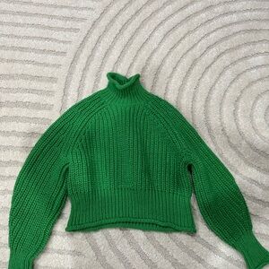 H&M Vibrant Green Turtleneck Sweater